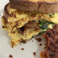 Egg veggies and cheese on gluten free bread   at Love It Vegan  in Torrington