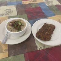 “Clam” chowder and corned bean hash  at Love It Vegan  in Torrington