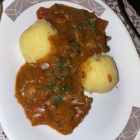 Mushroom stew with polenta   at Sergiana in Brasov