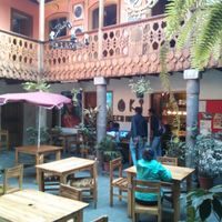 courtyard at Oki Eco Market in Quito