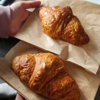 Vegan croissants! at Kinship Coffee Roasters in Astoria