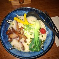 Basil ramen with vegan duck at Iimori Vegan Ramen  in Berlin