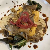 Panisse with oyster mushrooms   at La Belle Verte in Toulouse