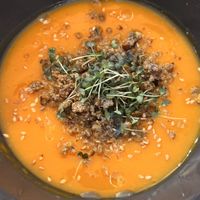 Butternut soup with chestnut crumblee  at La Belle Verte in Toulouse