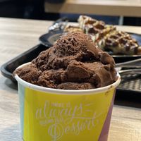 Vegan dark chocolate ice cream   at D Spot Desserts in Guelph
