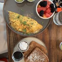 Jupiter’s Medley, with French toast and hearty omelet   at The Ginger Mule in Houston