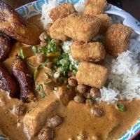 Cozy curry — shocked at how good it was. Crispy chick peas    at The Ginger Mule in Houston