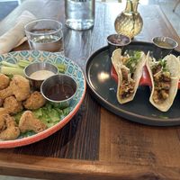 Cauliflower Tempura and Breakfast Tacos   at The Ginger Mule in Houston