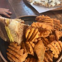 Kids menu was nice. This was a grilled cheese w sweet potato fries   at The Ginger Mule in Houston