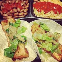 Tofu tacos, rice & beans meal under $10 at El Dorado in Rehoboth Beach