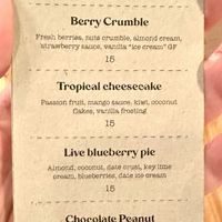 Menu: desserts (side 1)  at Candle in New York City