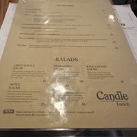 Candle Lunch Menu  at Candle in New York City