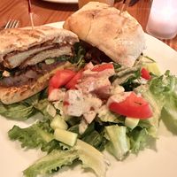 Cajun seitan sandwich with salad (jalapeño herb dressing)  at Candle in New York City