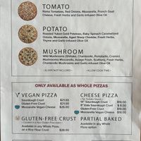Menu of the day or week  at Sliver Pizzeria   in Lafayette