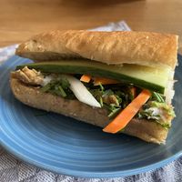 Vegan banh mi (halved) #Veganuary at Saveur de Bánh Mì in Berlin