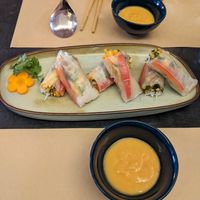Fresh spring rolls with delicious dipping sauce at Green Inn - Nhà hàng thuần chay in Hanoi