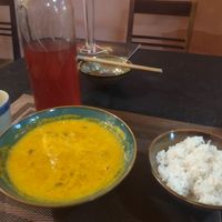 Red curry and tea at Green Inn - Nhà hàng thuần chay in Hanoi