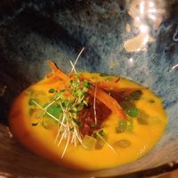 Carrot soup and smoked turnip at Apaja in Tampere