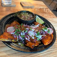 Quesabirria Tacos with sautéed mushrooms.   at Penelope's Vegan Taqueria - Andersonville in Chicago