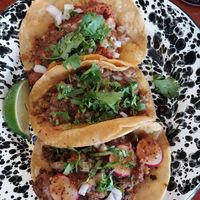 soy chorizo, asada, and barbacoa tacos at Penelope's Vegan Taqueria - Andersonville in Chicago