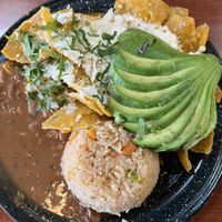 Chilaquiles with red salsa (usually is green salsa)  at Penelope's Vegan Taqueria - Andersonville in Chicago