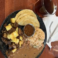 I forgot what this is called but it’s from the weekend brunch menu! Also pictured is an Americano   at Penelope's Vegan Taqueria - Andersonville in Chicago
