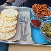 Pulled pork, broccoli and barbecue sauce  at Flora et Labora in Milan