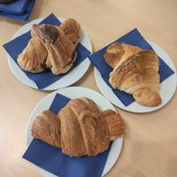 Croissants with biscof, chocolate and fig jam at Flora et Labora in Milan