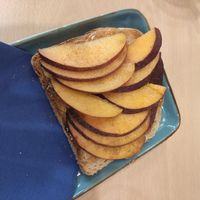 Peanutbutter fruit toast at Flora et Labora in Milan