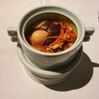 Soup with mushrooms and a small egg at King's Joy 京兆尹 in Beijing