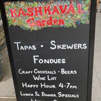 Placard at Kashkaval Garden in New York City