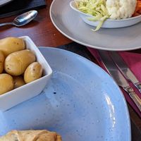 Potatoes and veggies at Tudor Rose in Sittingbourne