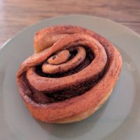 Cinnamon bun at Comewell's in North London
