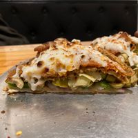 Vegan supreme + artichokes  at Parkway Pizza - Minnehaha Ave in Minneapolis