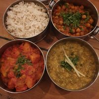 Vegan tiffin box at Mowgli  in Leicester