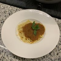 Apparently this is spaghetti bolognaise! For dinner. For an adult!  at Le Panorama in Pakse