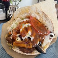 Veganer Döner mit scharfer Soße  at SonEy's – Kebab, Pizza & Co. in Michelstadt