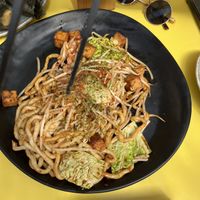 Tofu and vegan kimchi yaki udon  at OKAN in South West London