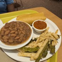 Squash tamale, pinto beans and cactus and jicama side  at Mitsitam Native Foods Cafe in Washington