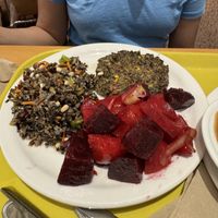 Wild rice cake and wild rice salad, beets and leeks  at Mitsitam Native Foods Cafe in Washington