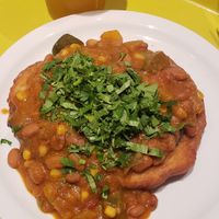 three sisters stew, black beans on fry bread at Mitsitam Native Foods Cafe in Washington