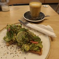Avocado Toast and Tumeric Latte at Urban Baristas in South West London