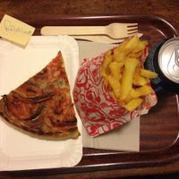 quiche & fries & drink at East Side Burgers in Paris