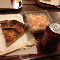 quiche & salad & drink at East Side Burgers in Paris