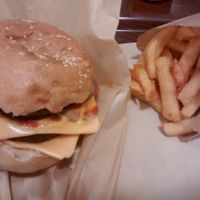 east side burger and fries at East Side Burgers in Paris