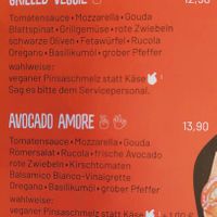 Vegan Pinsas on menu at Cafe Del Sol in Fulda