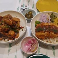 Fried mushrooms and tofu / Tofu cutlet at Plantude - I'Park Mall Yongsan in Seoul