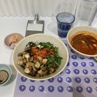 Bibimpa with soft tofu in hell on the side   at Plantude - I'Park Mall Yongsan in Seoul