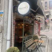 Outside place. People smoke a lot in turkey, so if somebody will smoke there, all the smell will come inside.   at Falafel's in Istanbul