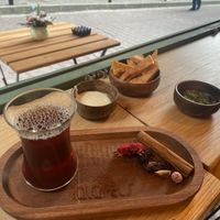 Sweet tea with spices  at Falafel's in Istanbul